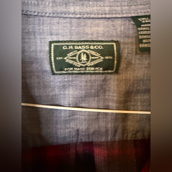 G.H. Bass & Co. Red and Gray Plaid Casual button down Shirt for Men XXL - Picture 2 of 8